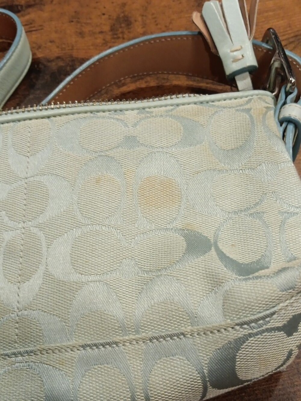 Vintage Y2K Coach Hamptons Signature Demi Pouch Bag - Ice Blue 6371 - Picture 7 of 9